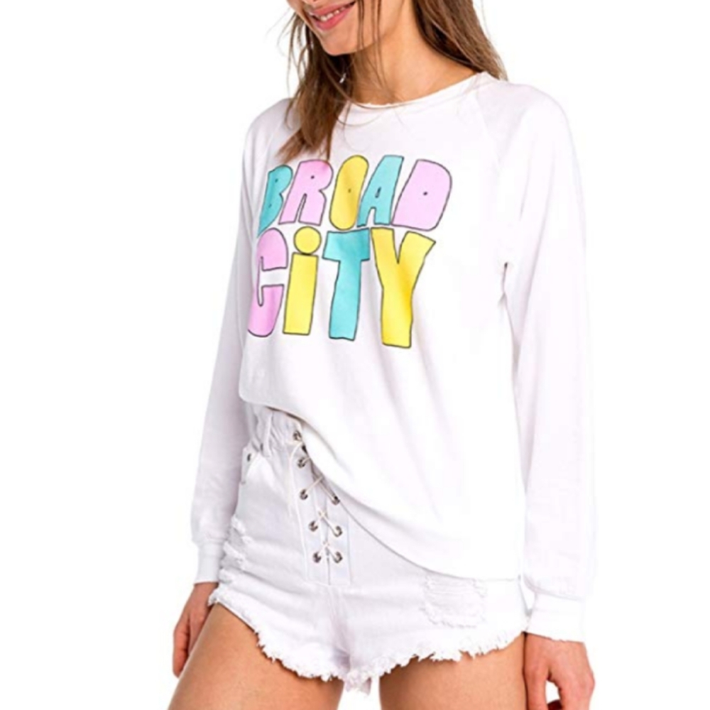 Wildfox NWT Broad City Distressed Sweatshirt Sz M - Picture 3 of 4